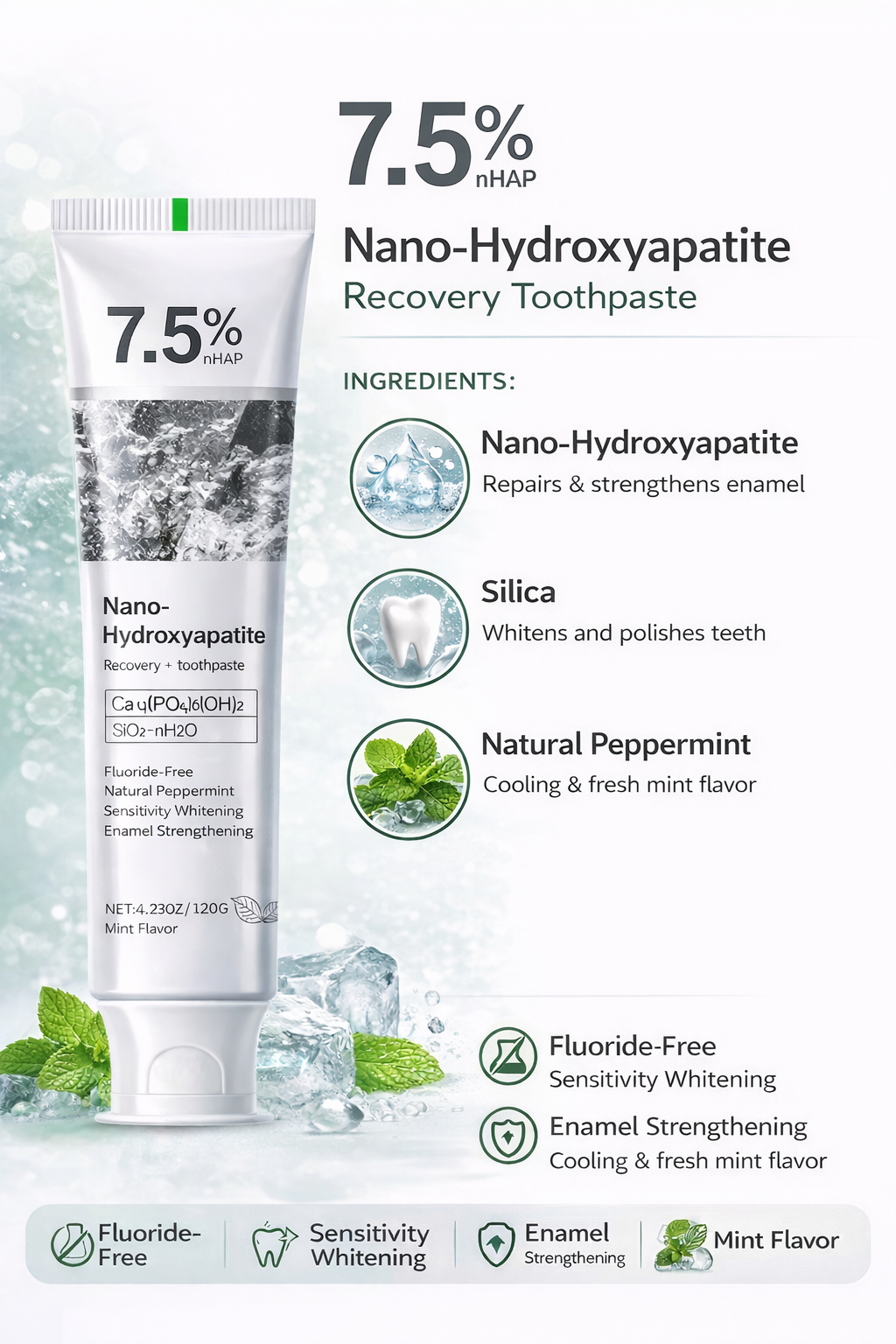 Hydroxyapatite Remineralizing Toothpaste